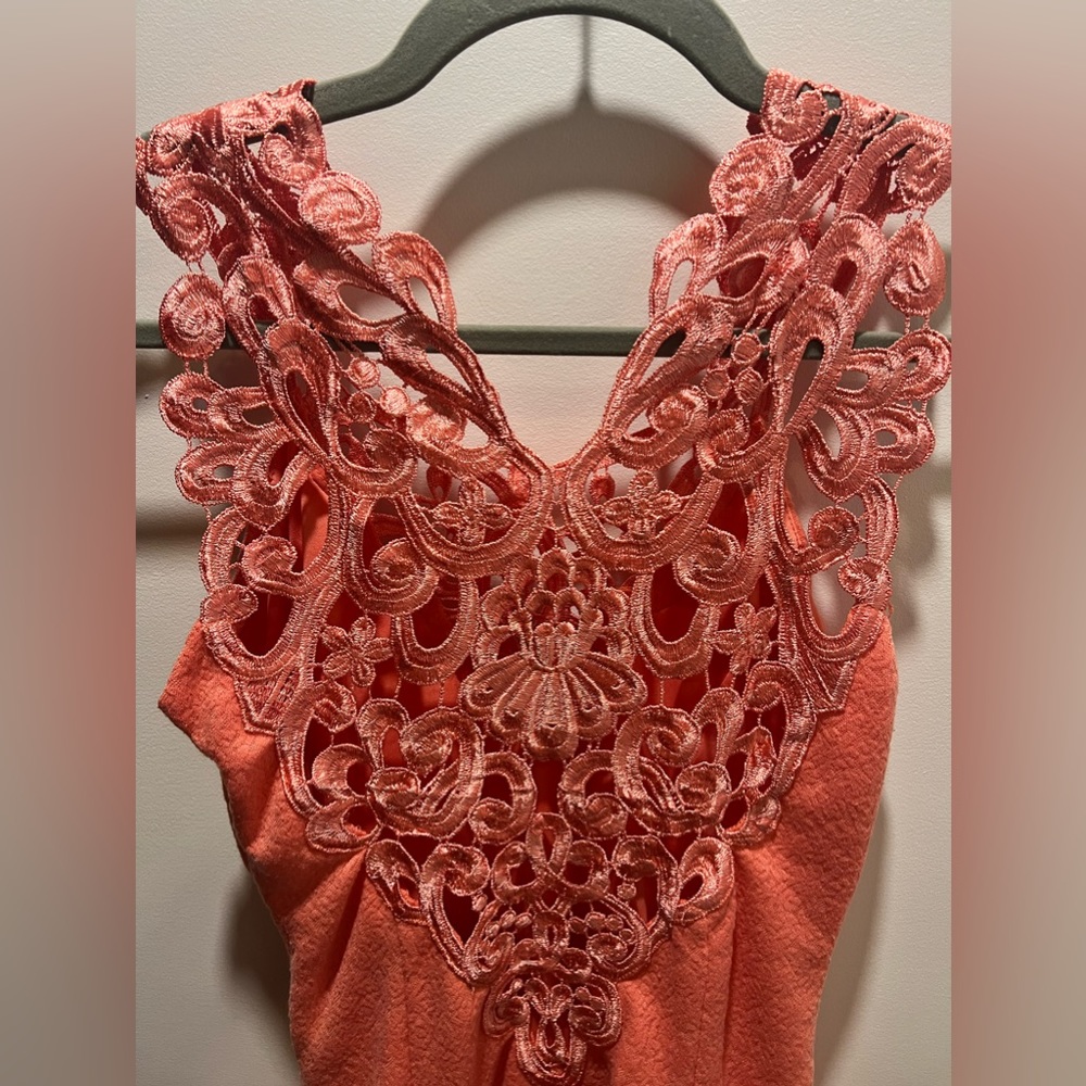 Windsor Salmon lace back dress